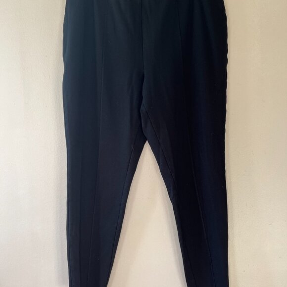 J.Jill Smoothing Sz L Ponte Black Leggings Elastic Waist Pull‎ On Stretch Ankle - Picture 10 of 10